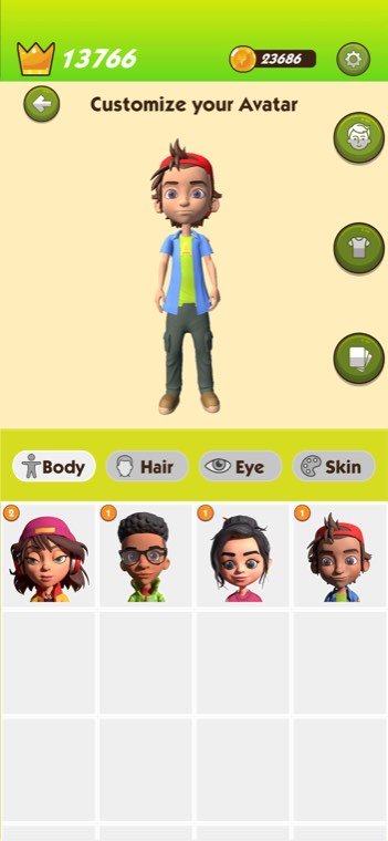 Avatar Snacks game — customise your Avatar