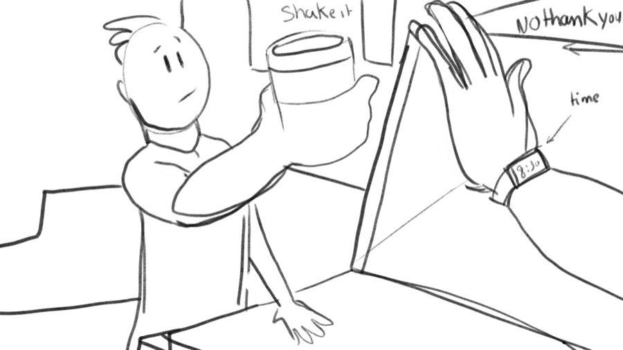 Cassbana storyboard — the garage scene