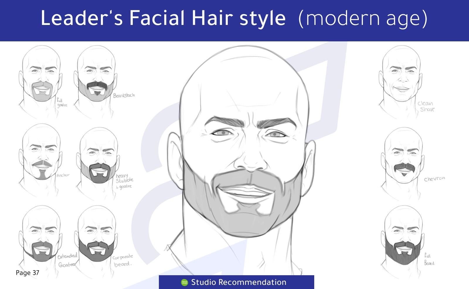 Cassbana character facial-hair studies