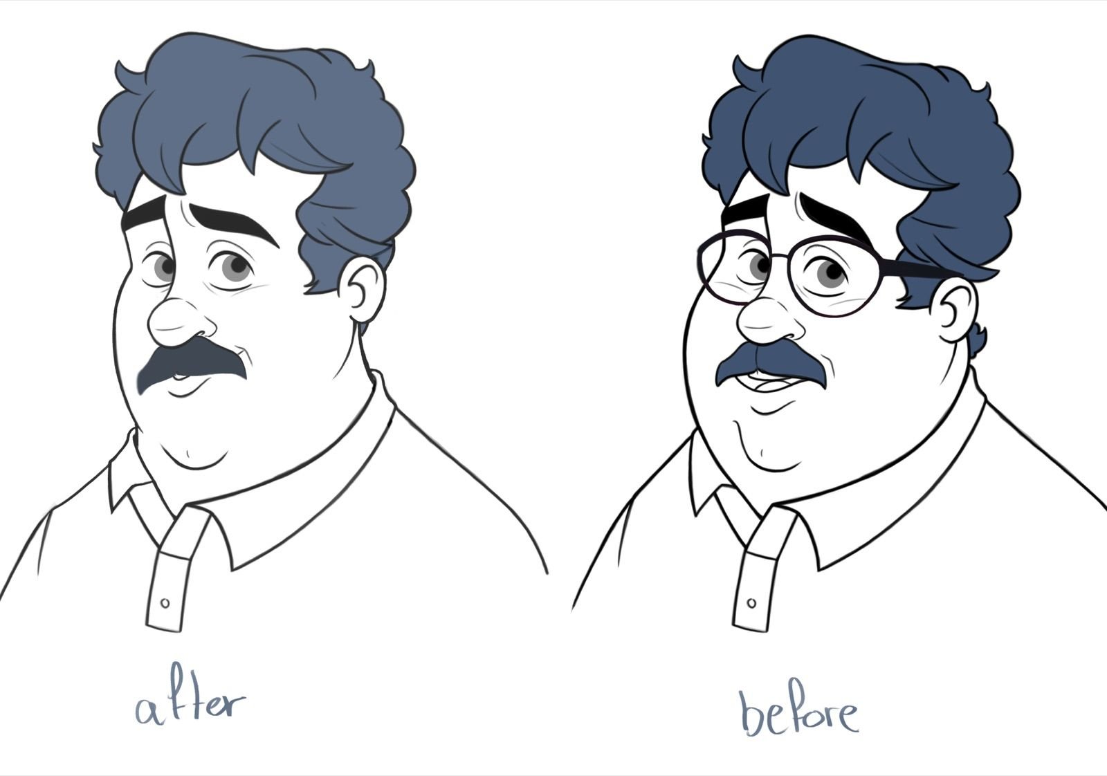Cassbana character before and after refinement