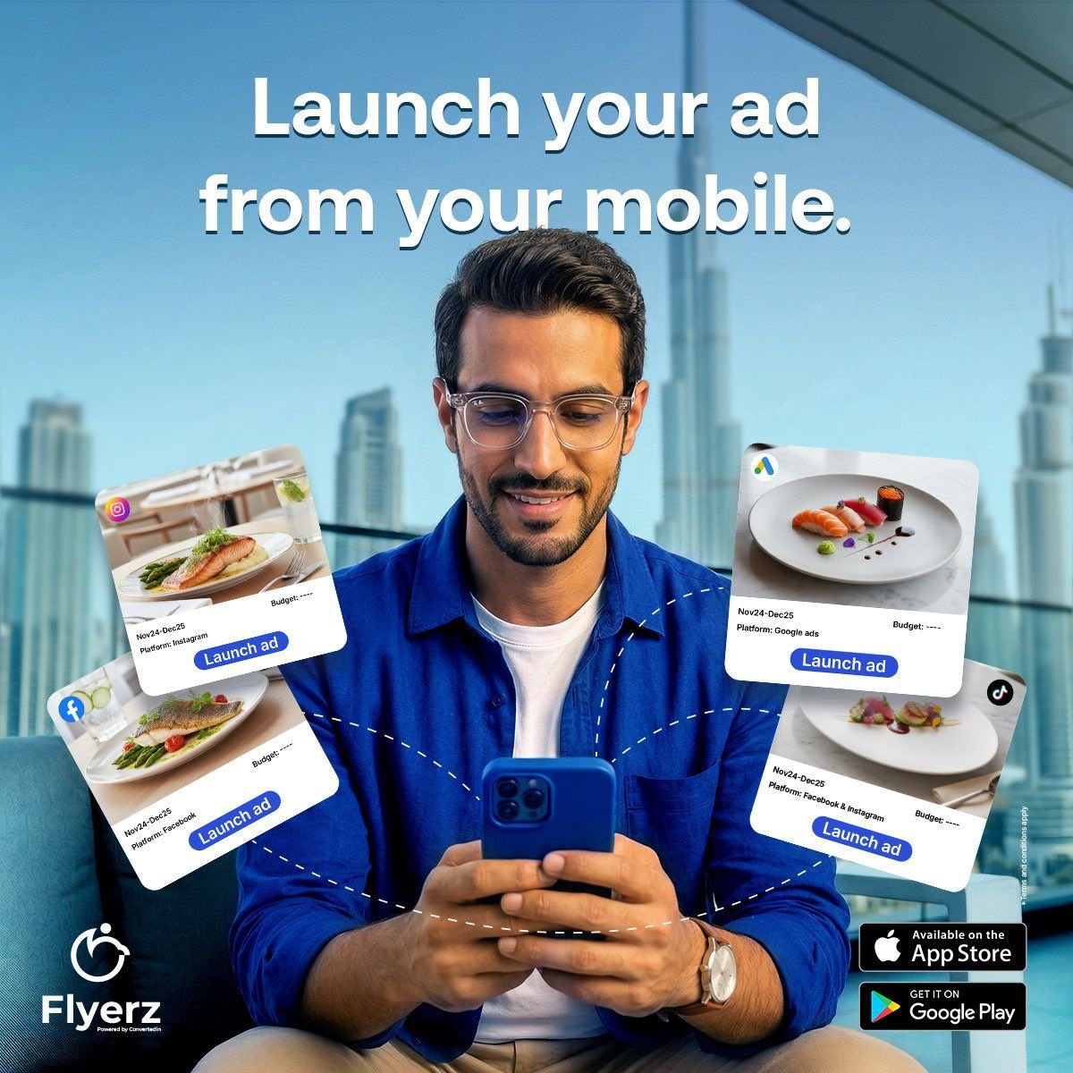 Flyerz social post — launch your ad from your mobile