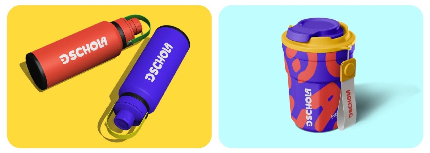 D-Schola water bottles and cups