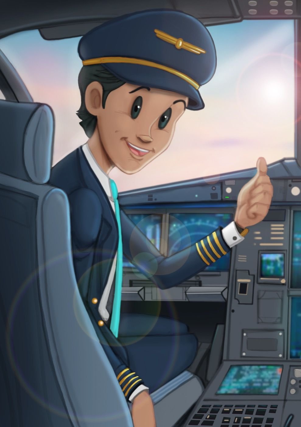 Captain Firnas signature render in the cockpit