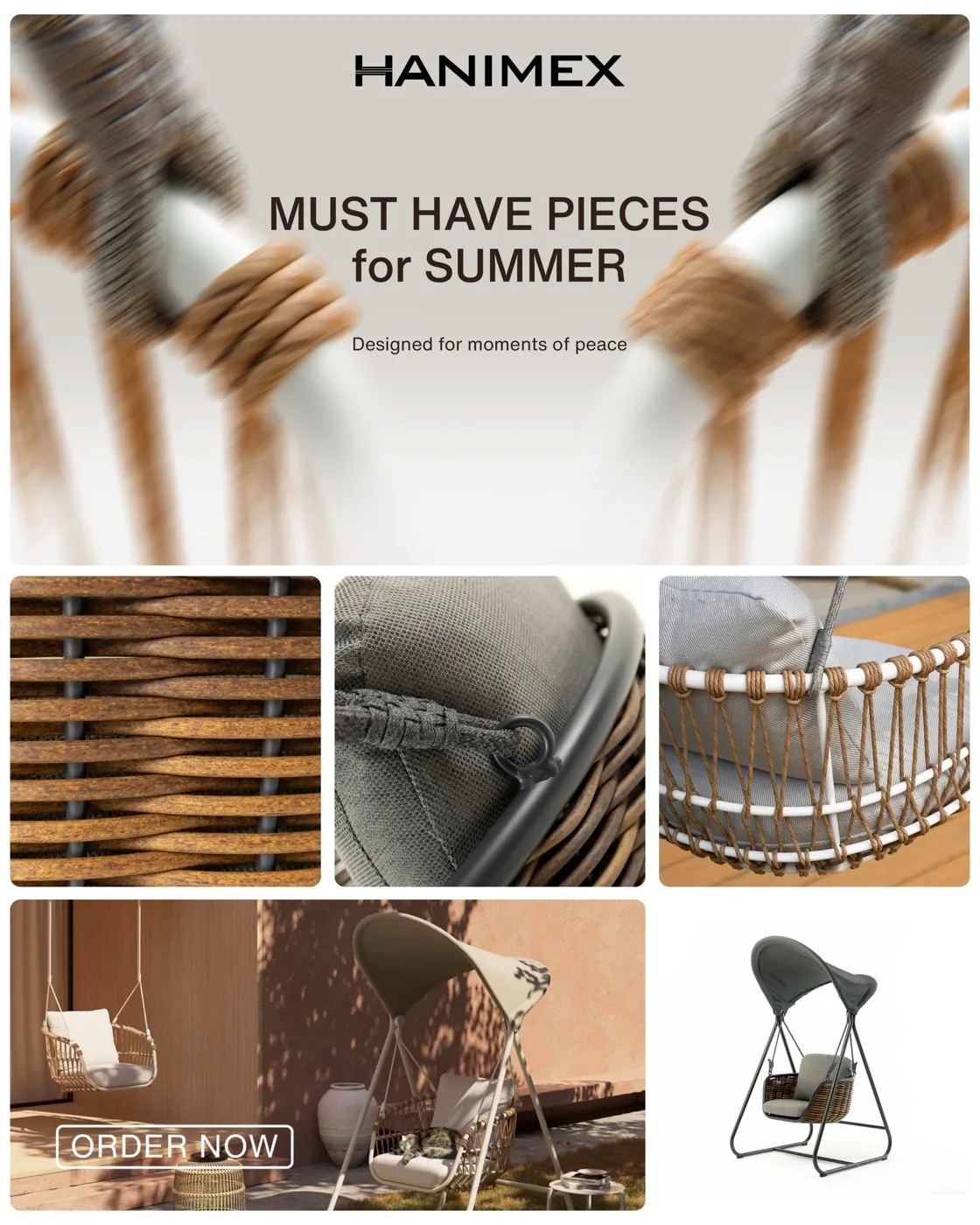 Hanimex material and weave details — designed for moments of peace