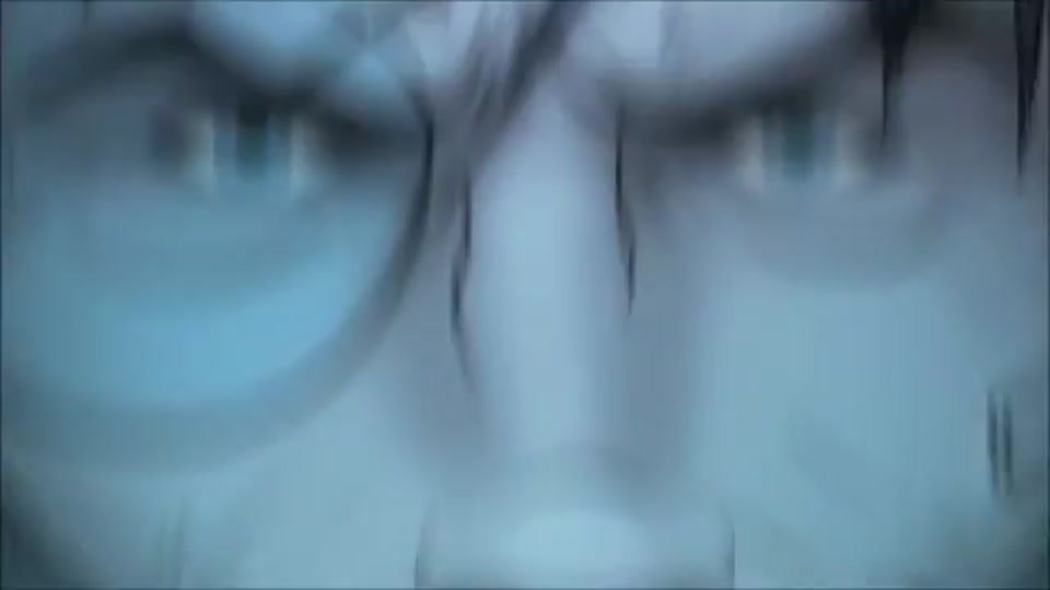 Dramatic close-up of the hero's face
