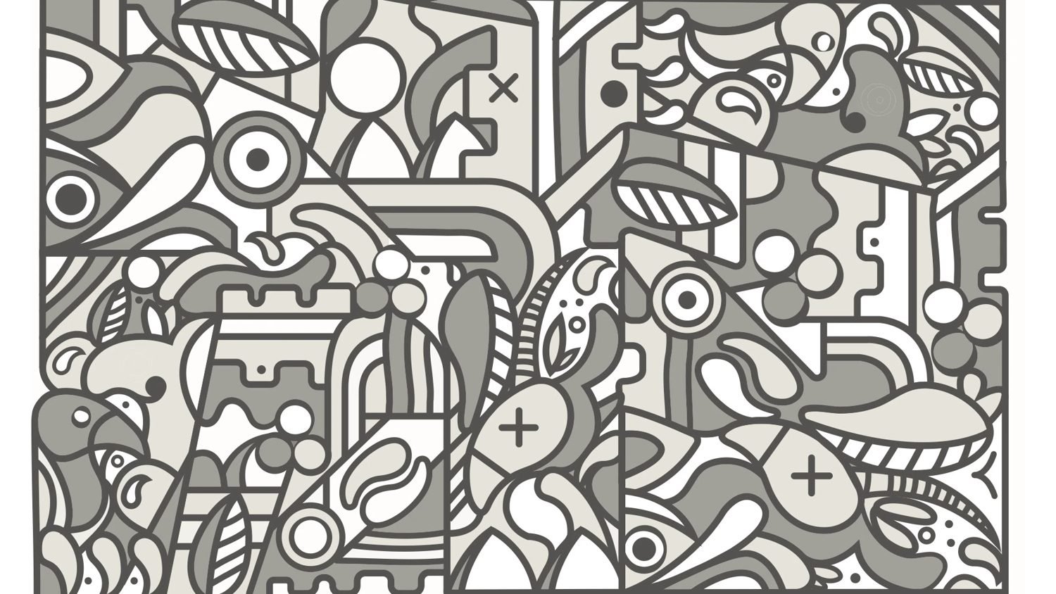 Hand-drawn city pattern for profiles by Roastado