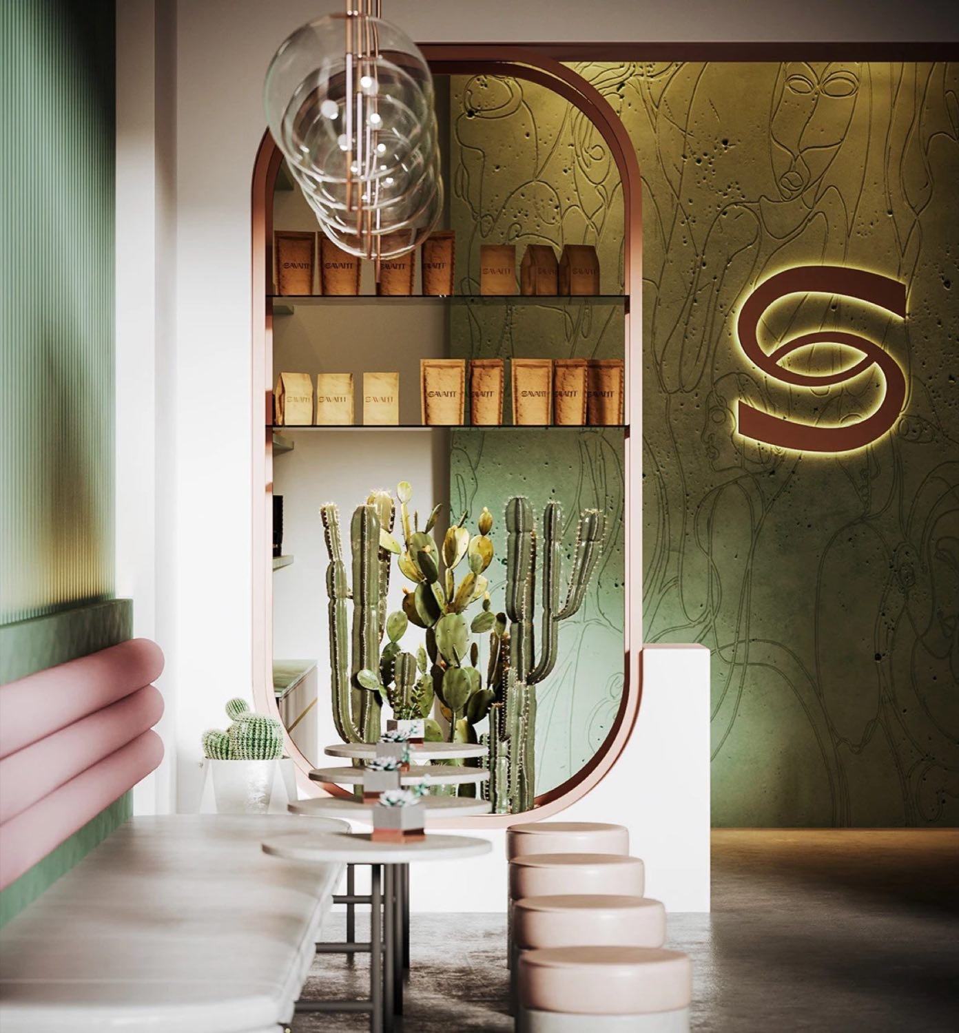 SAVANT — Fluted green & copper