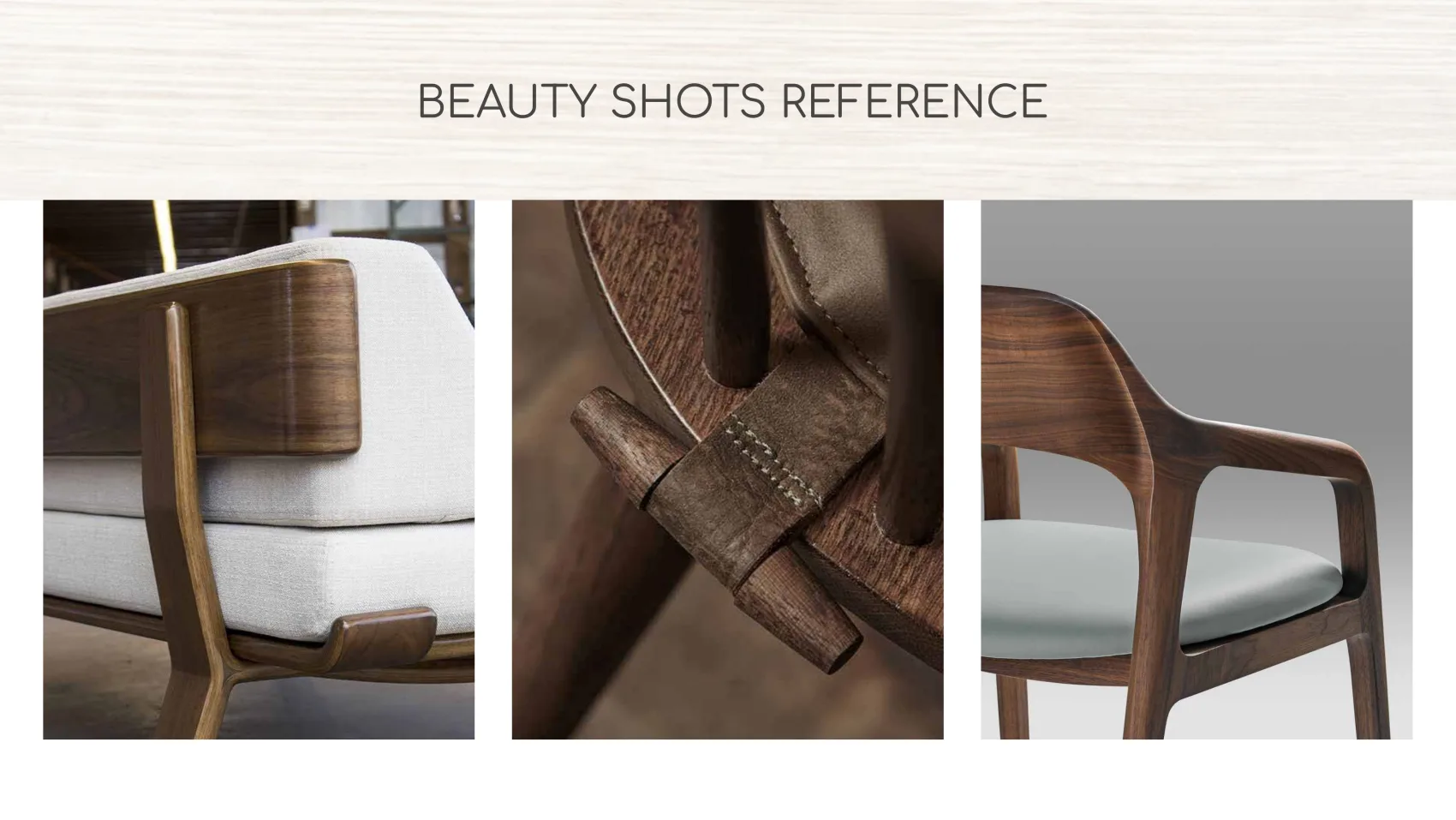 More SUB furniture beauty shots — upholstery, walnut joinery and warm light
