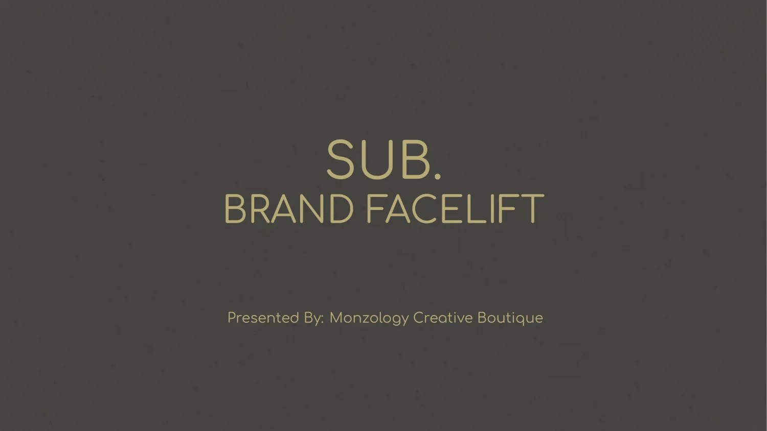 The SUB brand facelift — title slide