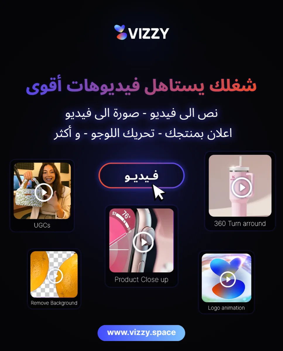 Vizzy social post — the video toolkit: UGC, 360 turnaround, product close-up, logo animation
